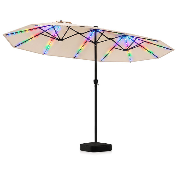 Double-Sided Patio Umbrella with Solar LEDs product image