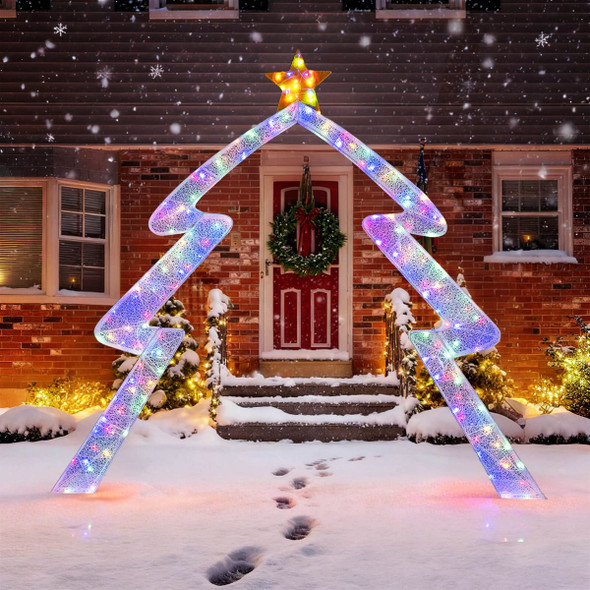 8.8 FT Christmas Tree-Shaped Archway with Adjustable Lights product image