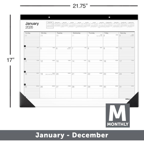 Office Depot Brand Monthly Desk Pad Calendar  (21 3/4" X 17")  product image