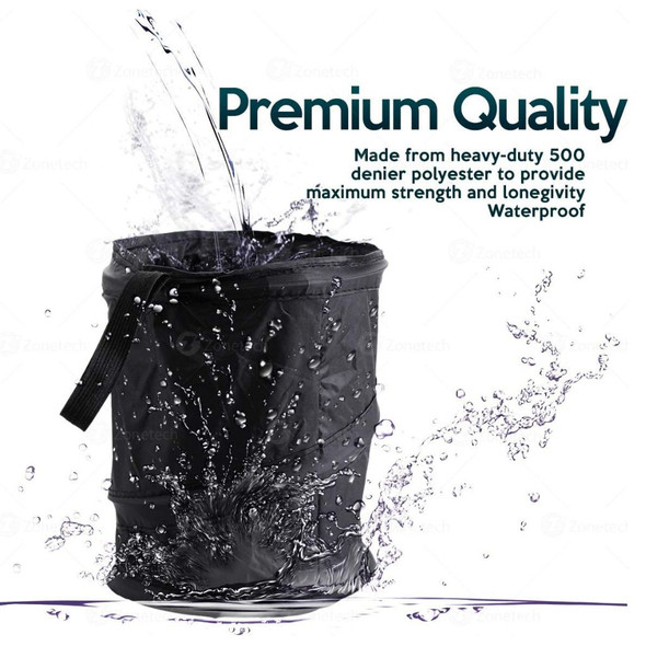 Zone Tech® Universal Portable Collapsible Black Trash product image