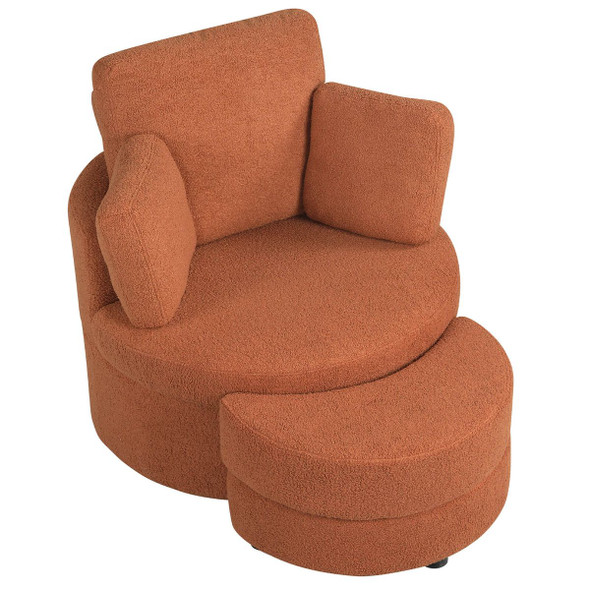 360° Swivel Accent Chair with Half Moon Storage and 3 Pillows product image