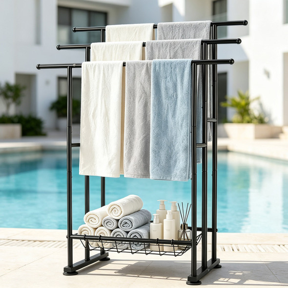 3-Tier Freestanding Bathroom Towel Rack product image
