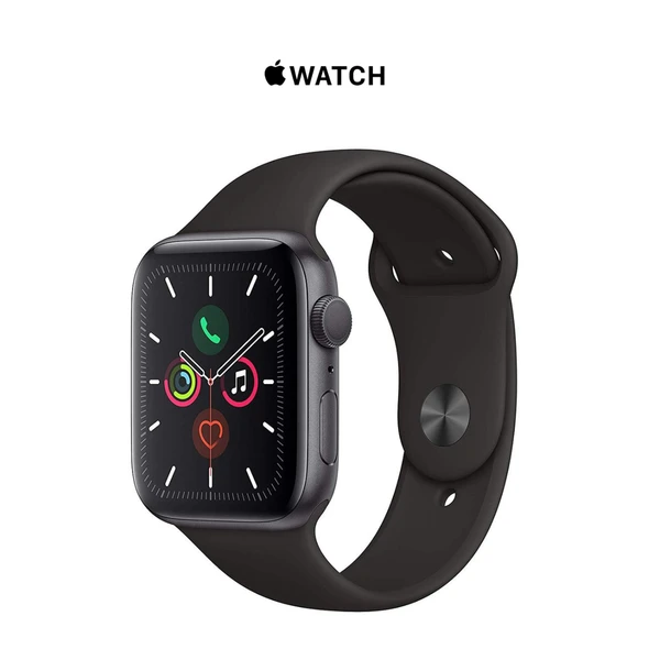 Apple Watch (GPS) Series 5 - 44MM Aluminum Case Black Sport Band  product image