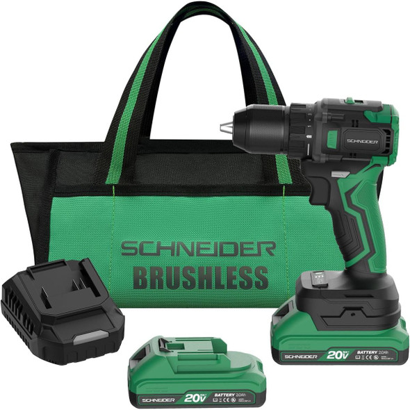 Schneider 20V MAX Brushless Cordless Drill Driver Kit with 2 Batteries product image