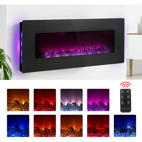 10-Color Flame Wall-Mounted Electric Fireplace product image