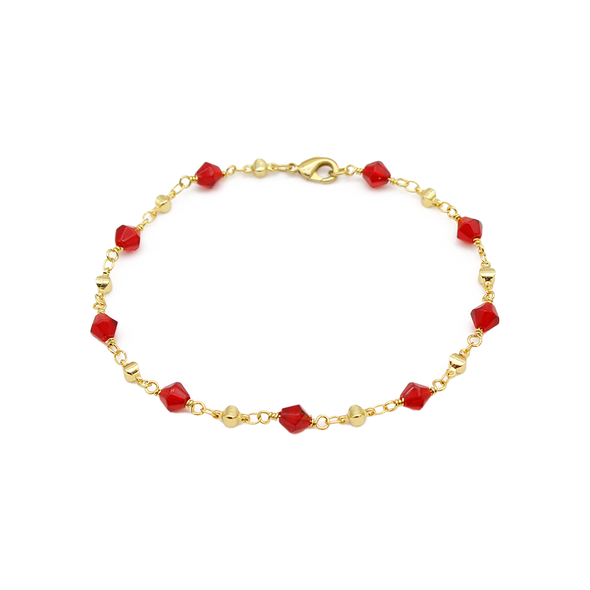 18K Gold-Plated Faux Jewel Ankle Bracelet product image