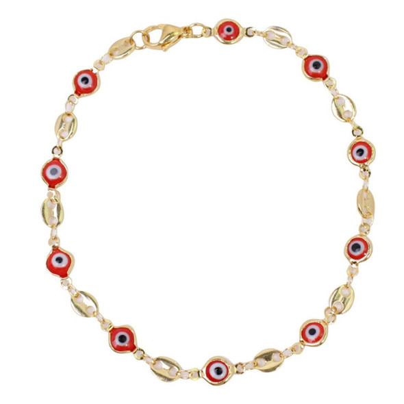Gold Mariner Evil Eye Crystal Ankle Bracelet product image