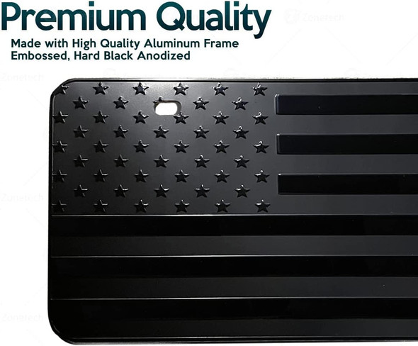 Zone Tech® Monochrome American Flag License Plate product image