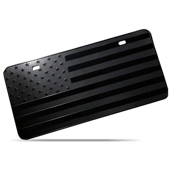 Zone Tech® Monochrome American Flag License Plate product image