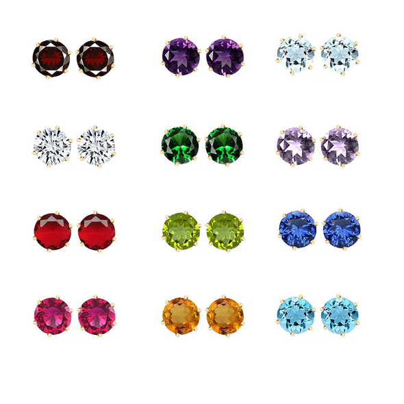 2.00 CTTW Round Crystal Birthstone Stud Earrings product image
