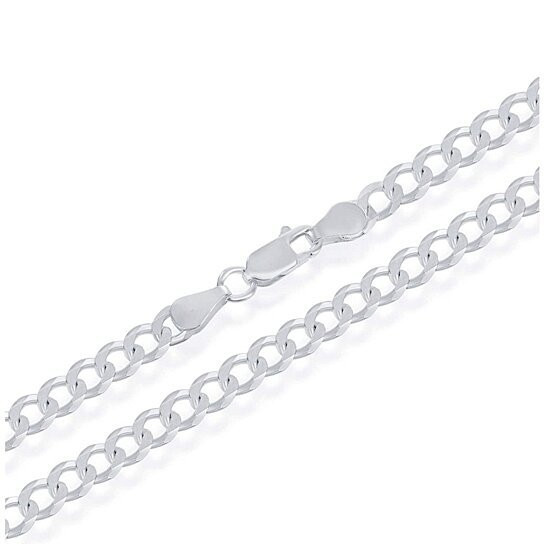 White Gold Filled Cuban Chain Necklace product image
