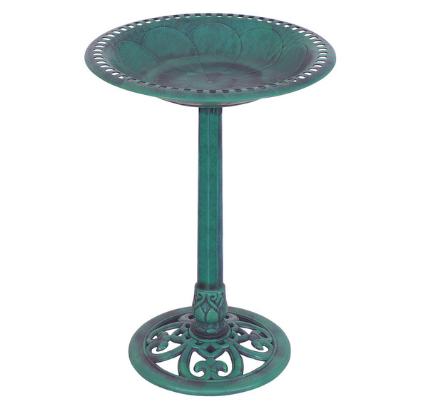 Green Freestanding Pedestal Birdbath product image