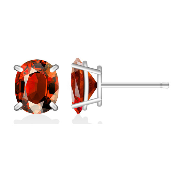 .925 Silver Lab-Created 2CT Birthstone Oval Stud Earrings product image