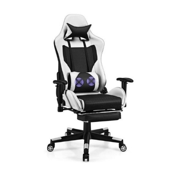Reclining Massage Rolling Office/Gaming Chair with Footrest product image