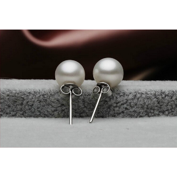 6mm or 8mm 925 Sterling Silver Pearl Stud Earrings product image