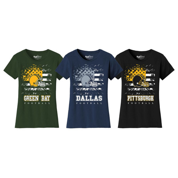 Women's Star-Spangled Football Short-Sleeve T-Shirts product image
