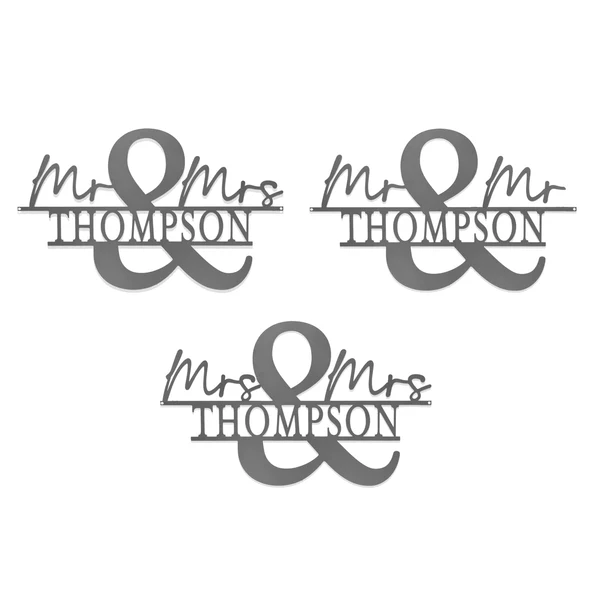 Personalized Couples' Surname Metal Signs product image