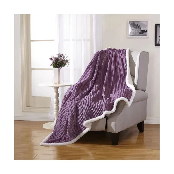Sheradian Reversible Corduroy-Pattern Sherpa Throw Blanket product image