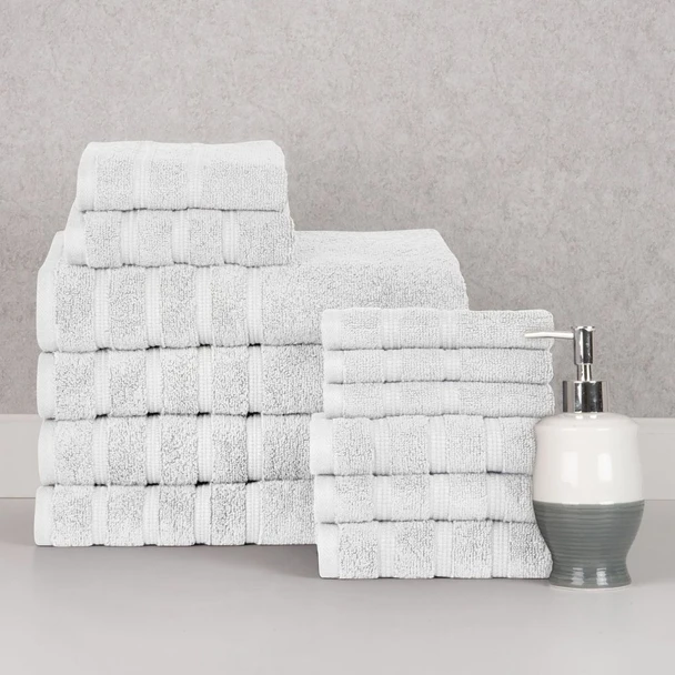 Bibb Home® 12-Piece Zero Twist Cotton Towel Set product image