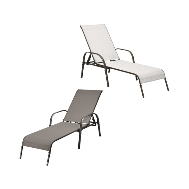 Outdoor Patio Lounge Chair Chaise Fabric with Adjustable Recliner product image