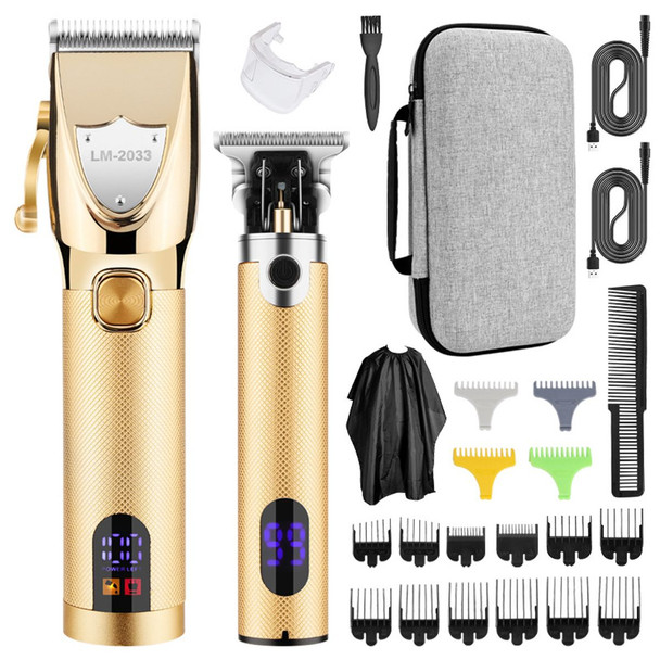 Cordless Hair Clipper, Professional Hair Clipper, Rechargeable Electric Hair Cutting Machine, Detail Trimmer (Gold) product image