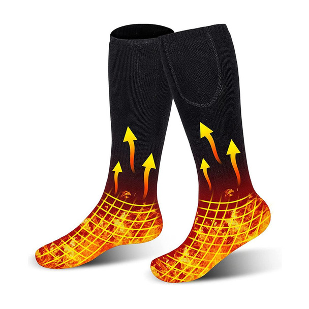 Electric Heated Socks, Battery Powered Socks for Men Women 2200mAh Rechargeable Foot Warmer for Winter Hunting Fishing, 3 Heating Level Settings product image