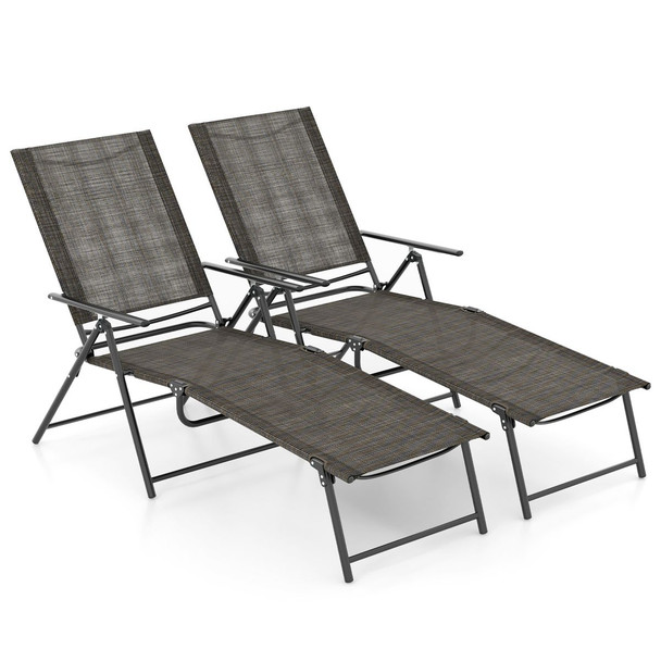 Goplus Folding Chaise Lounge Chairs (Set of 2) product image