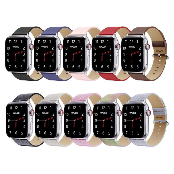 Waloo® Leather Grain & Shiny Brilliance Bands for Apple Watch (2-Pack) product image