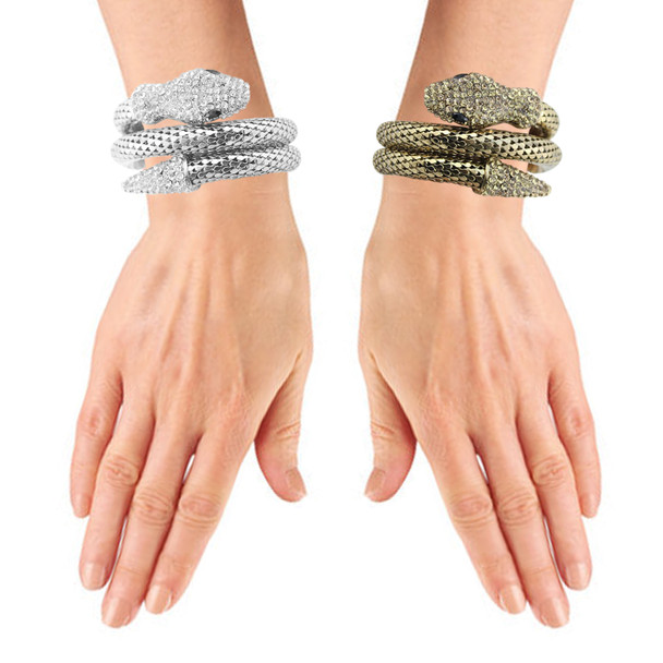 Exotic Designer Sultry Crystal Snake Bracelets product image