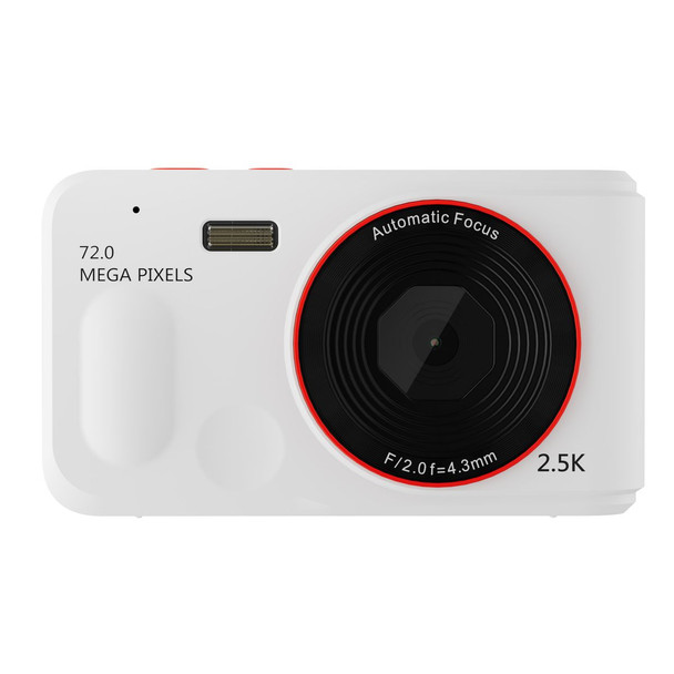 72MP Digital Camera 2.5K Video HD Camera 2.4 Inch Screen, 16x Zoom,Auto Focus,Handheld Camera for Kids Beginner Travel Home Photography Color White product image