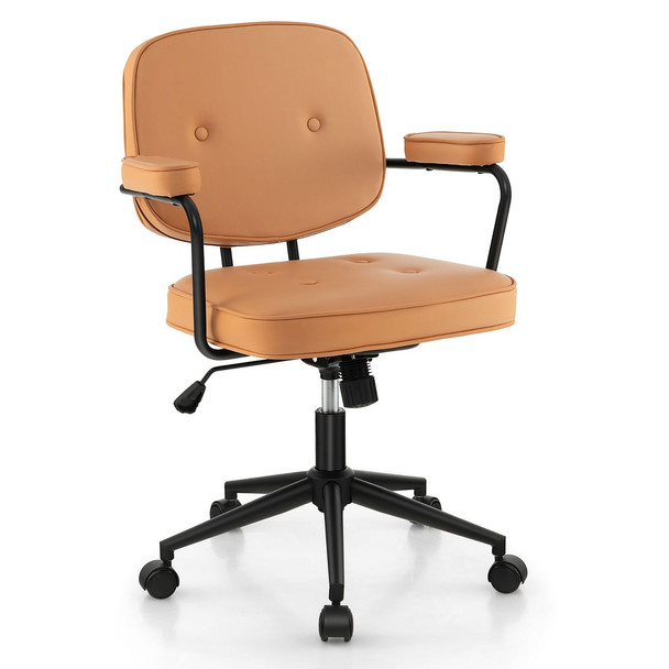 PU Leather Office Chair with Rocking Backrest and Ergonomic Armrest product image