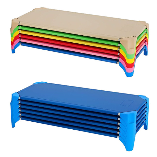 Kids' Stackable Nap Time Cots with Metal Frame & Oxford Cloth (6-Pack) product image