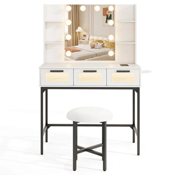 Makeup Vanity Table with Hollywood Lights product image
