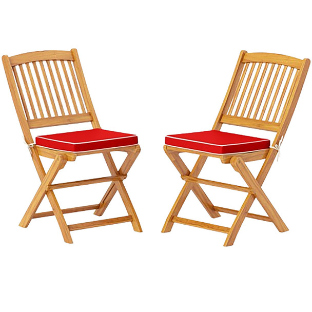 Outdoor Folding Chairs with Seat Cushions (Set of 2) product image