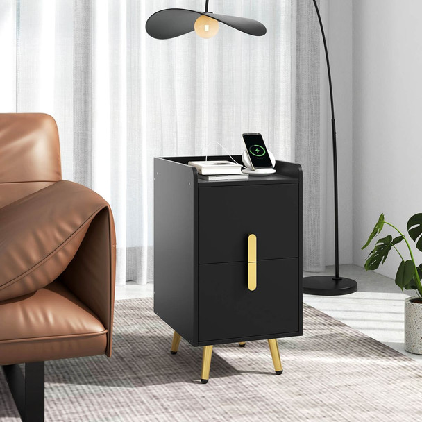 Nightstand with Charging Station & Drawers product image