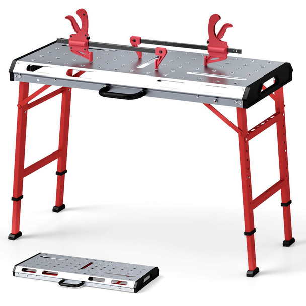Welding Table with Adjustable Height and 2 Bar Clamps - 42" x 21" product image
