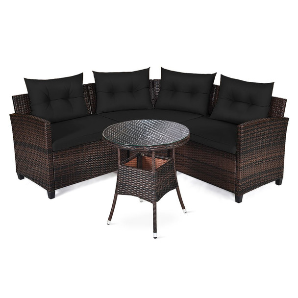 4-Pieces Outdoor Patio Rattan Furniture Set product image