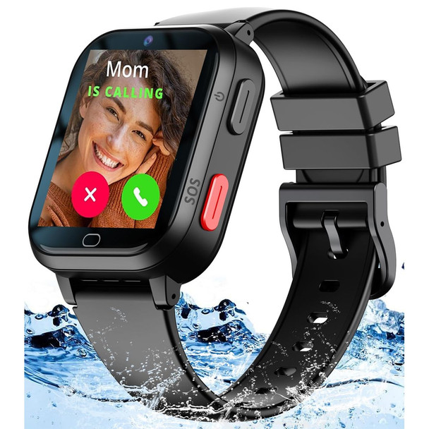 4G GPS Smart Watch for Kids Whatsapp Line Video Phone Call and Text Voice Chat SOS Alarm MessageCamera Anti-Lost Real-time Tracker(Black) product image