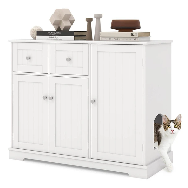 Cat Litter Box Enclosure with 3 Doors  product image