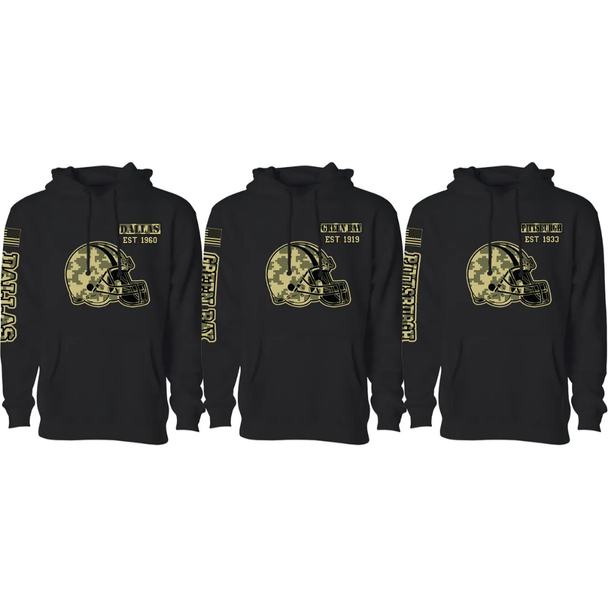 Women's Ultimate Black Camo Football Pullover Hoodie product image