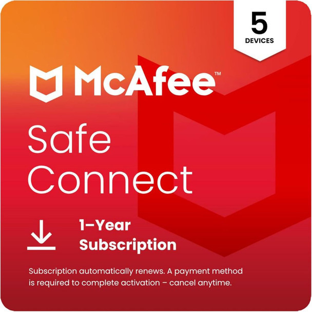 McAfee Safe Connect VPN 2025 5-Devices 1-Year product image