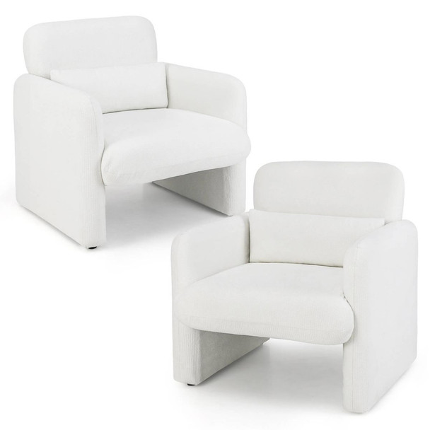 Chenille Accent Chair with Removable Lumbar Pillow product image
