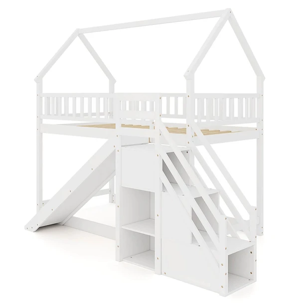 Twin-Over-Twin Bunk Bed with Staircase and Storage  product image