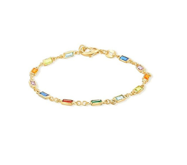 7.5-inch 14K Gold Plated Multicolor Crystal Bracelet product image