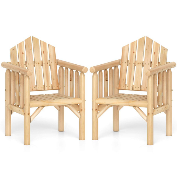 Outdoor Wood Armchair with Reclined Backrest product image