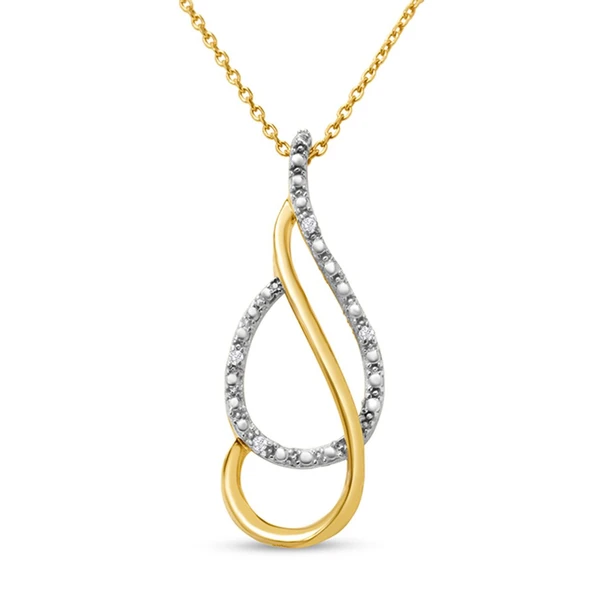 Diamond Accented Necklace In Yellow Gold Over Sterling Silver product image