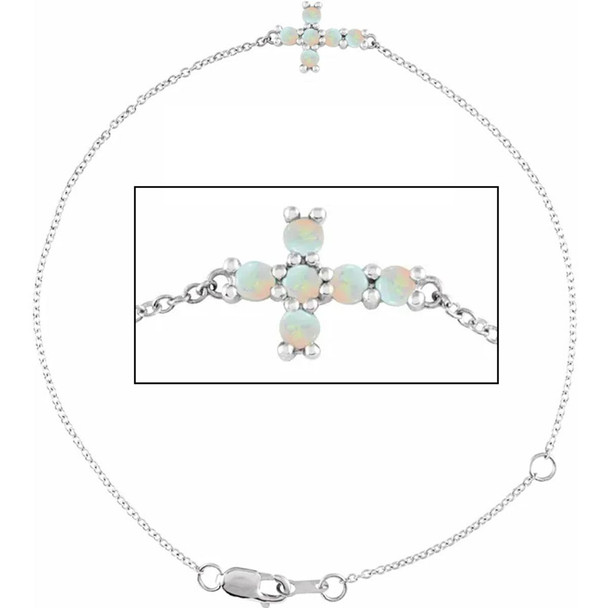 Opal Bracelet with Sideways Cross product image