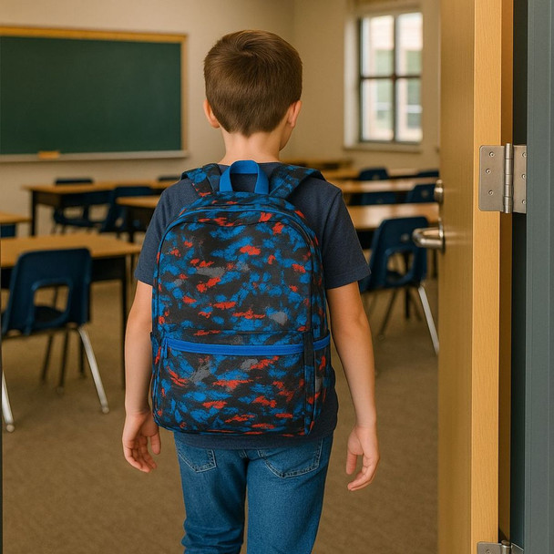 Stealth Strike 16” Blue Red Camo Backpack product image