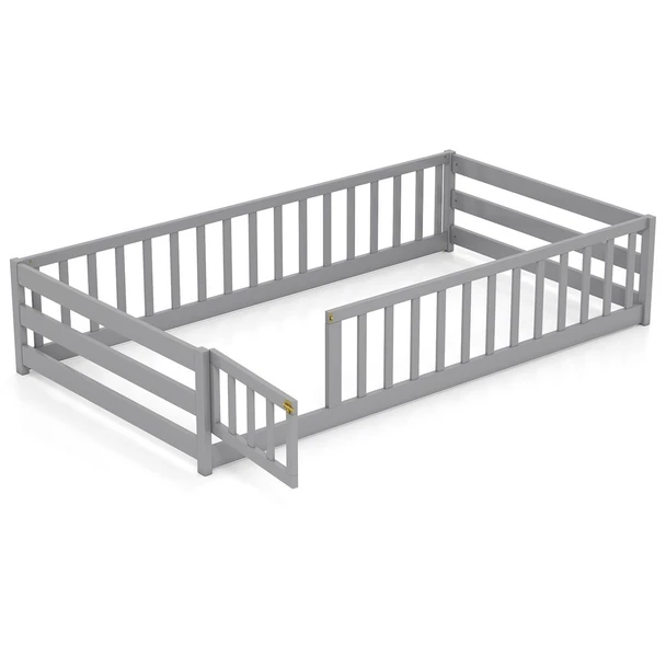 Twin Size Floor Bed with Gate and Safety Guardrails product image