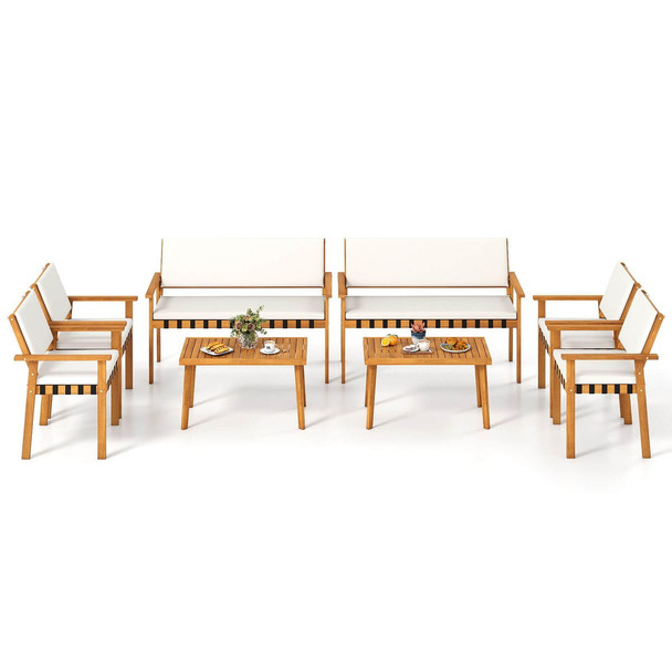 8-Piece Wood Furniture Set with Coffee Table product image